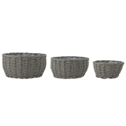 Bloomingville Fioria Blumentopf 3er, Grau, Polyrattan
