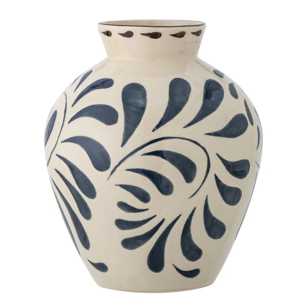 Bloomingville Heikki Vase blau, Steingut