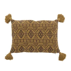 Bloomingville Kissen Lyla Braun, Recycelte Baumwolle