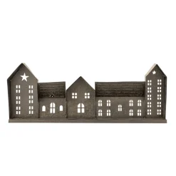 Bloomingville Noeli Teelichthalter Häuserfront Metall