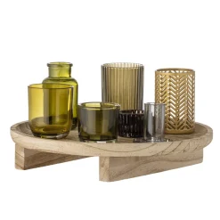 Bloomingville Rundes Sanga Tablett mit Teelichthaltern