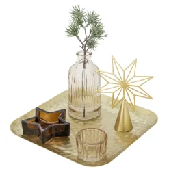 Bloomingville Sanga Tablett mit Teelichthaltern, Weihnachten, quadratisch