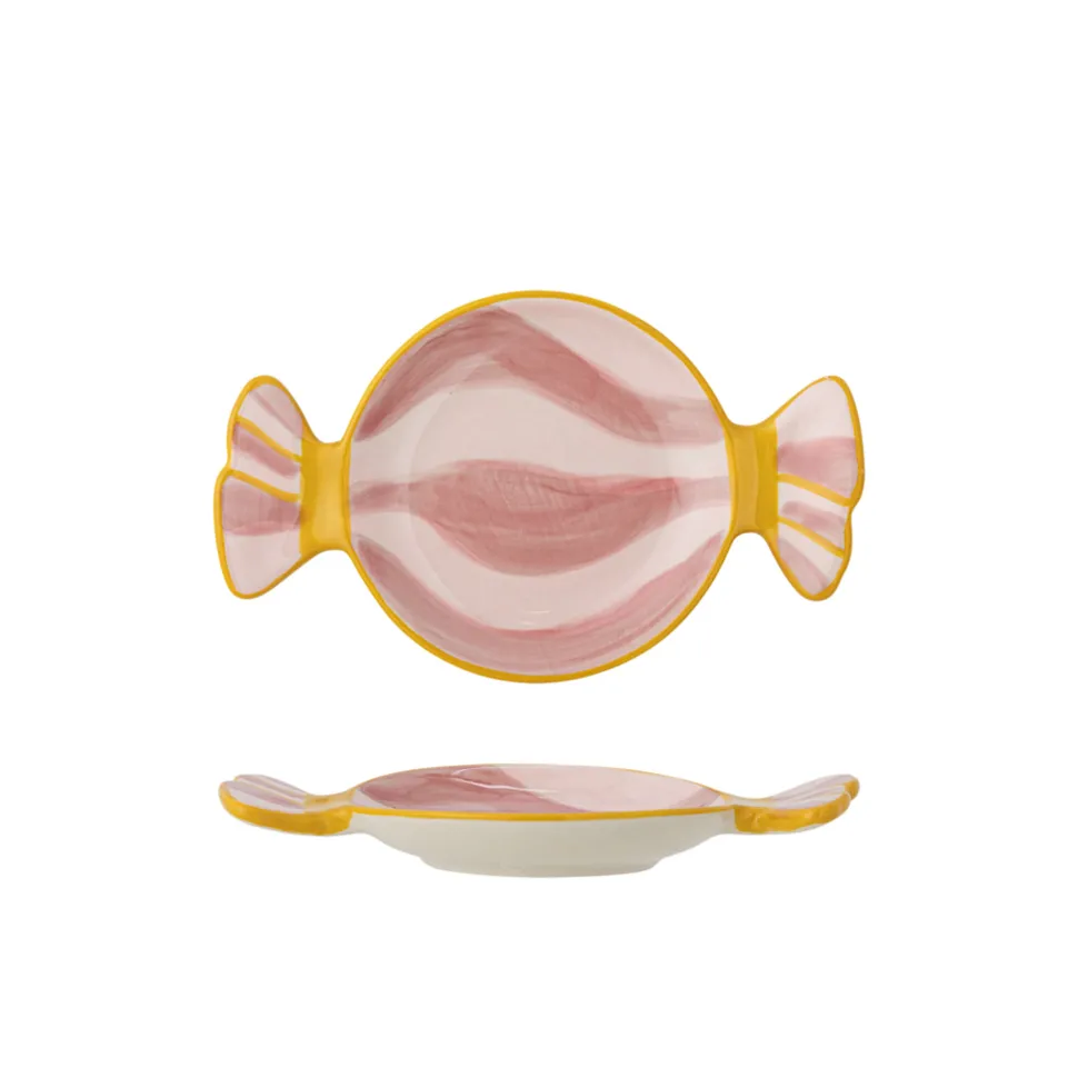 Bloomingville Servierplatte Caramella aus Steingut Rosa