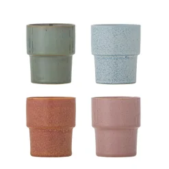 Bloomingville Stapelbarer Steingut Becher Ewan 4er-Set
