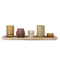 Bloomingville Tablett mit Kerzengläsern Sanga