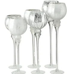 Boltze 3er Set Windlicht Manou silber