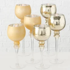 Boltze 3er Set Windlicht Manou silber