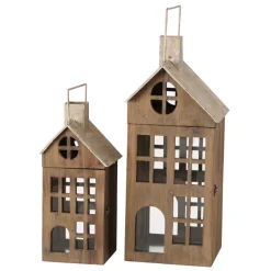 Boltze Holz Laterne Marling, 2 tlg