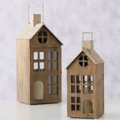 Boltze Holz Laterne Marling, 2 tlg