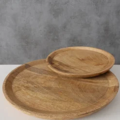 Boltze Holz Teller Tablett Maino 2-teilig