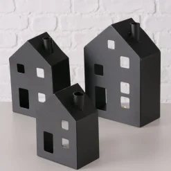 Boltze Lichthaus Windlicht Set 3-tlg für Teelicht Lavik