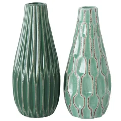 Boltze Vase Lenja 2er Set grün