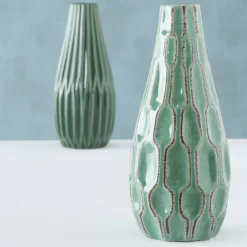 Boltze Vase Lenja 2er Set grün