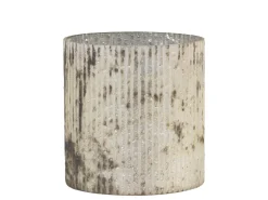 Chic Antique Antikes Windlicht mit Rillen aus Glas