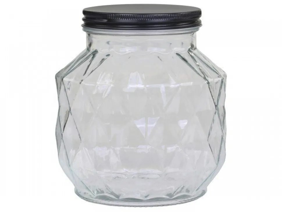 Chic Antique Aufbewahrungsglas mit Diamantenschliff