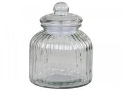 Chic Antique Aufbewahrungsglas mit Rillen und Glasdeckel