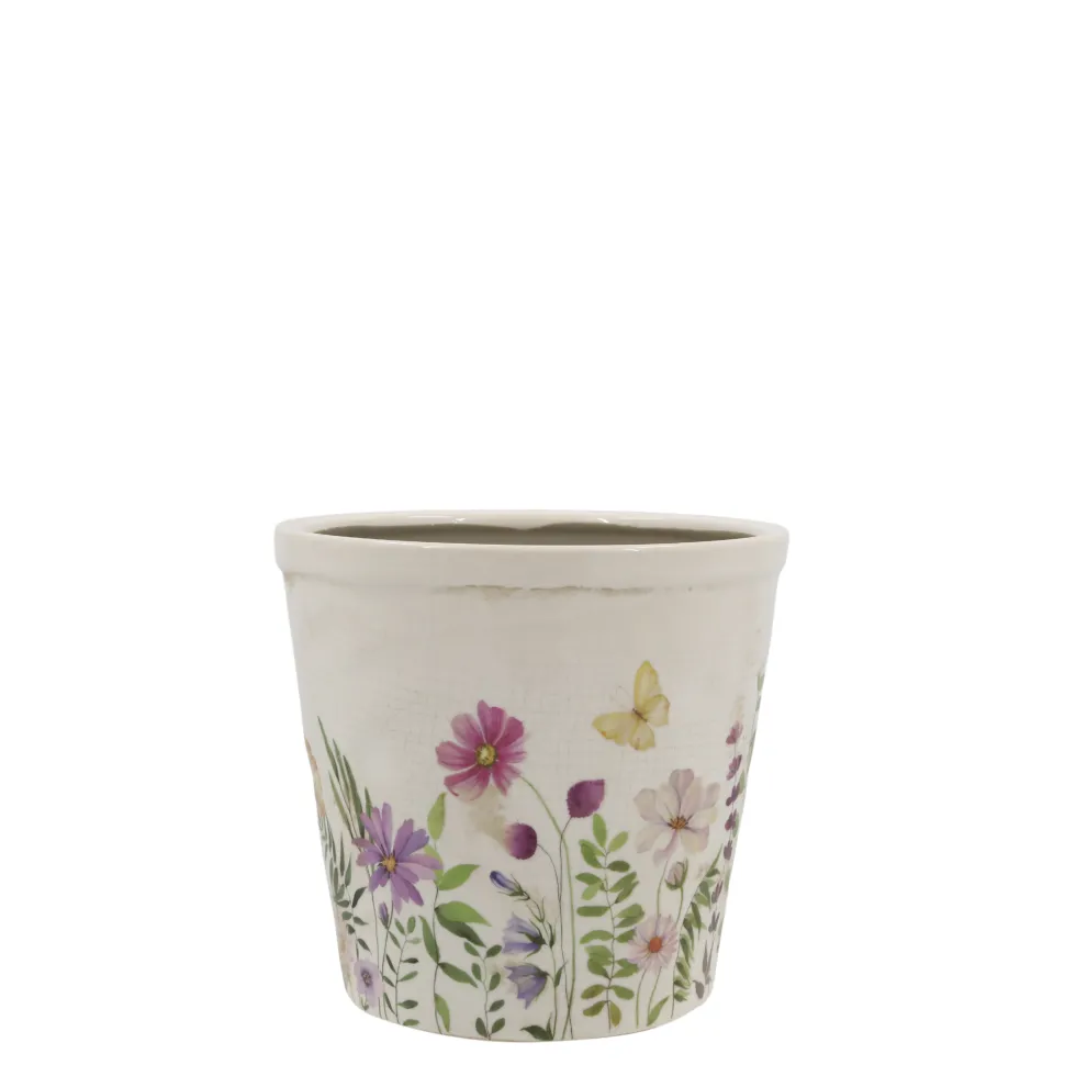 Chic Antique Avignon Blumentopf mit Blumenmotiv