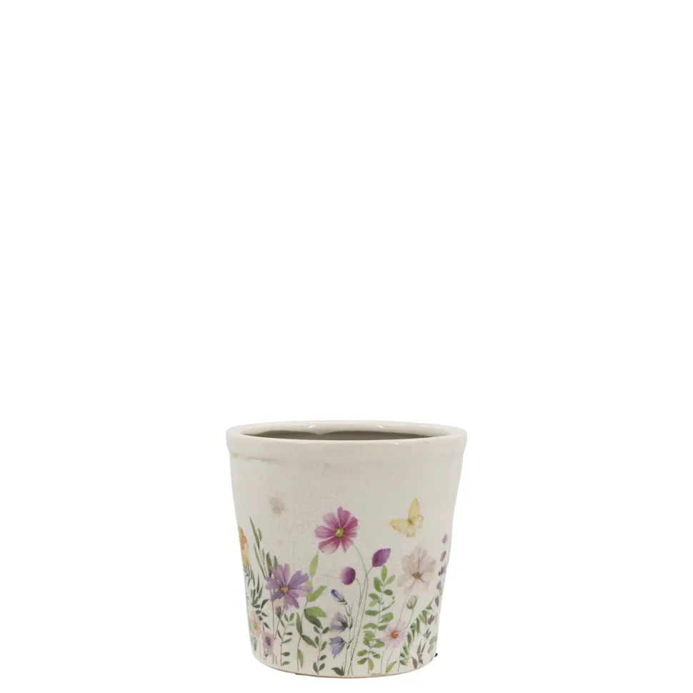 Chic Antique Avignon Blumentopf mit Blumenmotiv