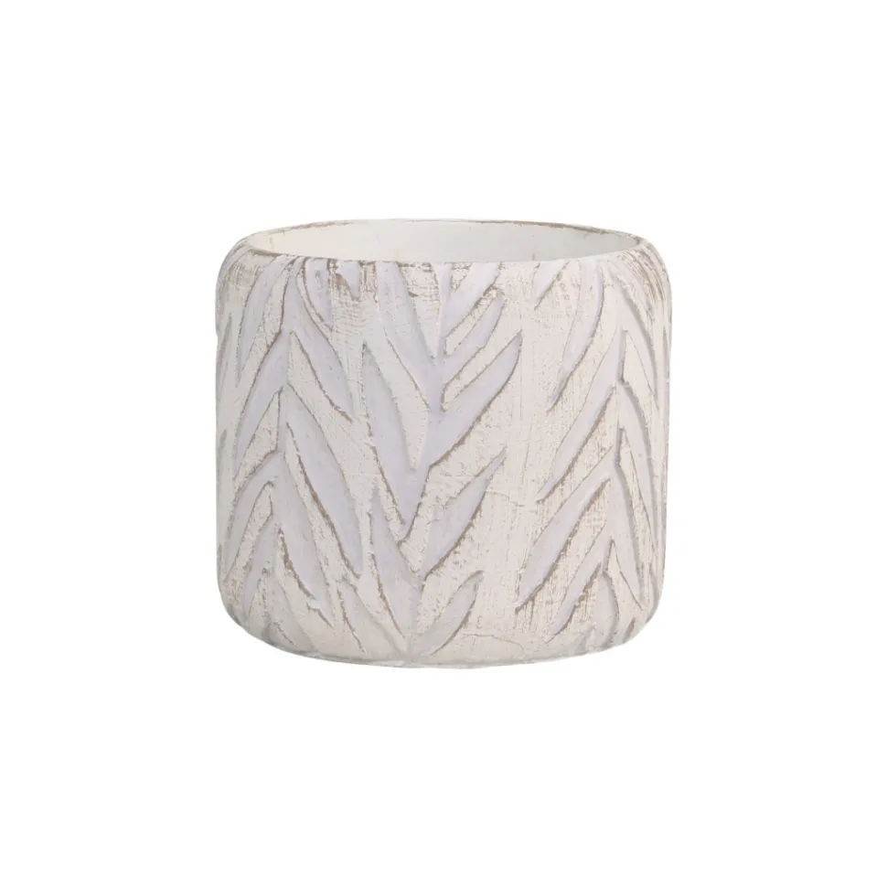 Chic Antique Übertopf mit Blattmuster