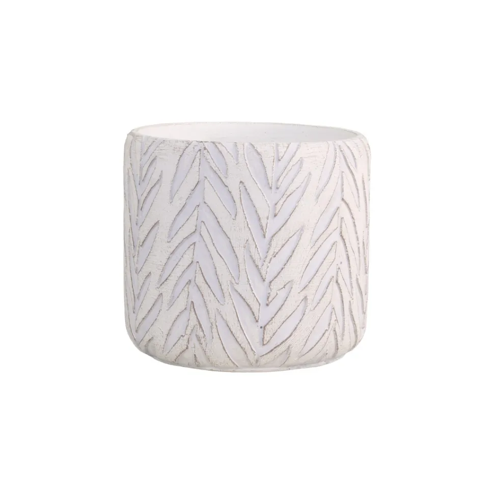 Chic Antique Übertopf mit Blattmuster