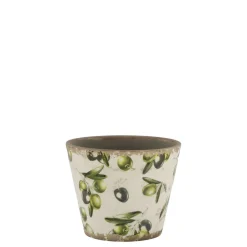 Chic Antique Übertopf Olive mit Olivenmuster