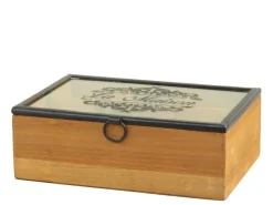 Chic Antique Box mit Druck und 6 Fächern