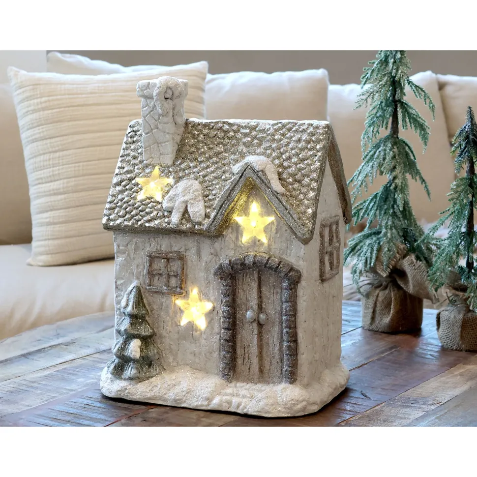 Chic Antique Deko Haus mit LED Stern