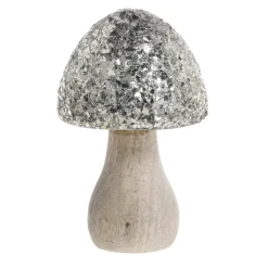 Chic Antique Deko Pilz mit glitzerndem Schirm