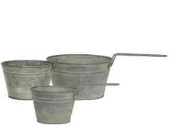 Chic Antique Eisen Blumentopf mit Griff im Set