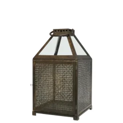 Chic Antique Eisen Laterne mit Glasdach