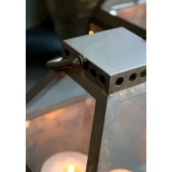 Chic Antique Eisen Laterne mit Glasdach