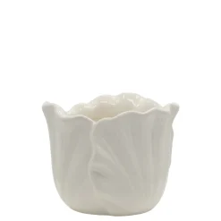 Chic Antique Fayence Blumentopf mit Blätter