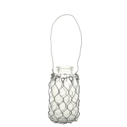 Chic Antique Fil de fer Windlicht aus Glas