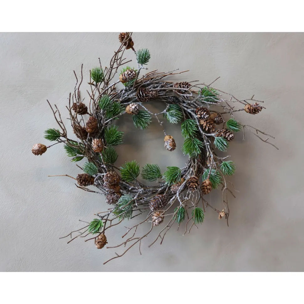 Chic Antique Fleur Kranz aus Zedernholz mit Zapfen