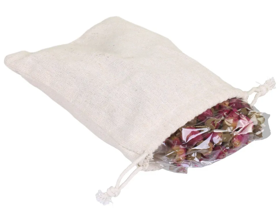 Chic Antique Fleur Leinentasche mit getrocknetem Rosen Potpourri