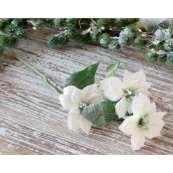 Chic Antique Fleur Weihnachtsstern mit Schnee und Glitzer