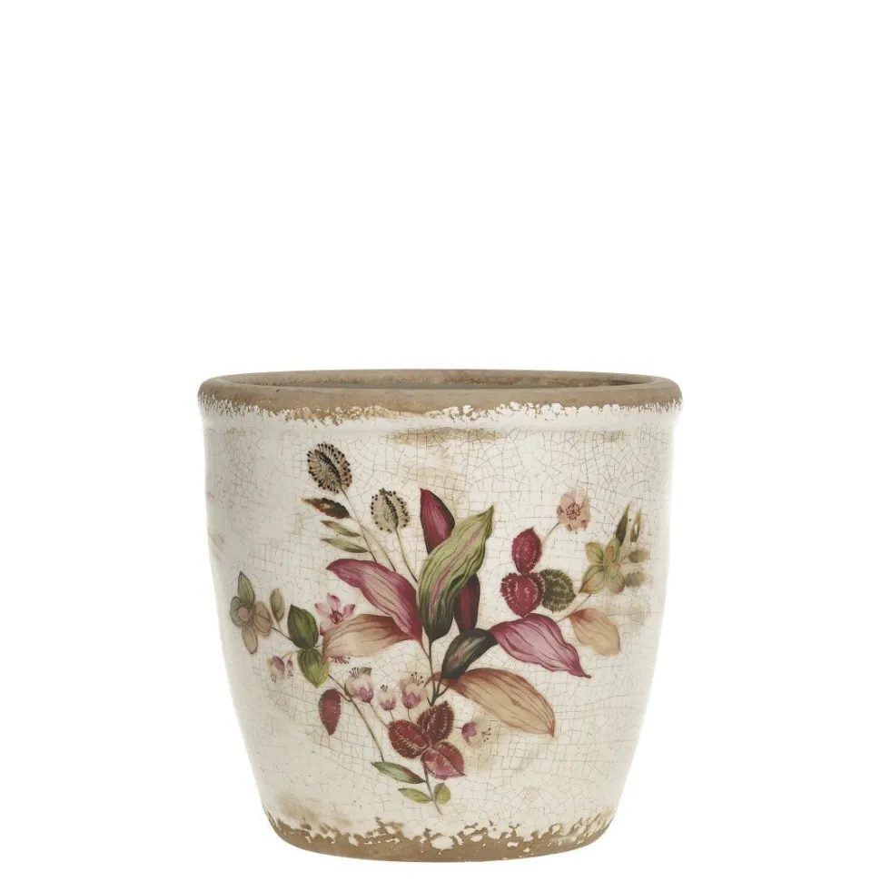 Chic Antique Florac Blumentopf mit pinkem Blumenmotiv