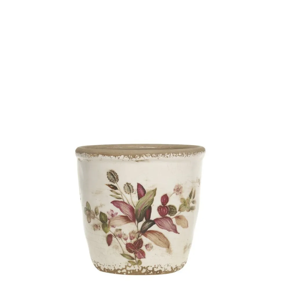 Chic Antique Florac Blumentopf mit pinkem Blumenmotiv