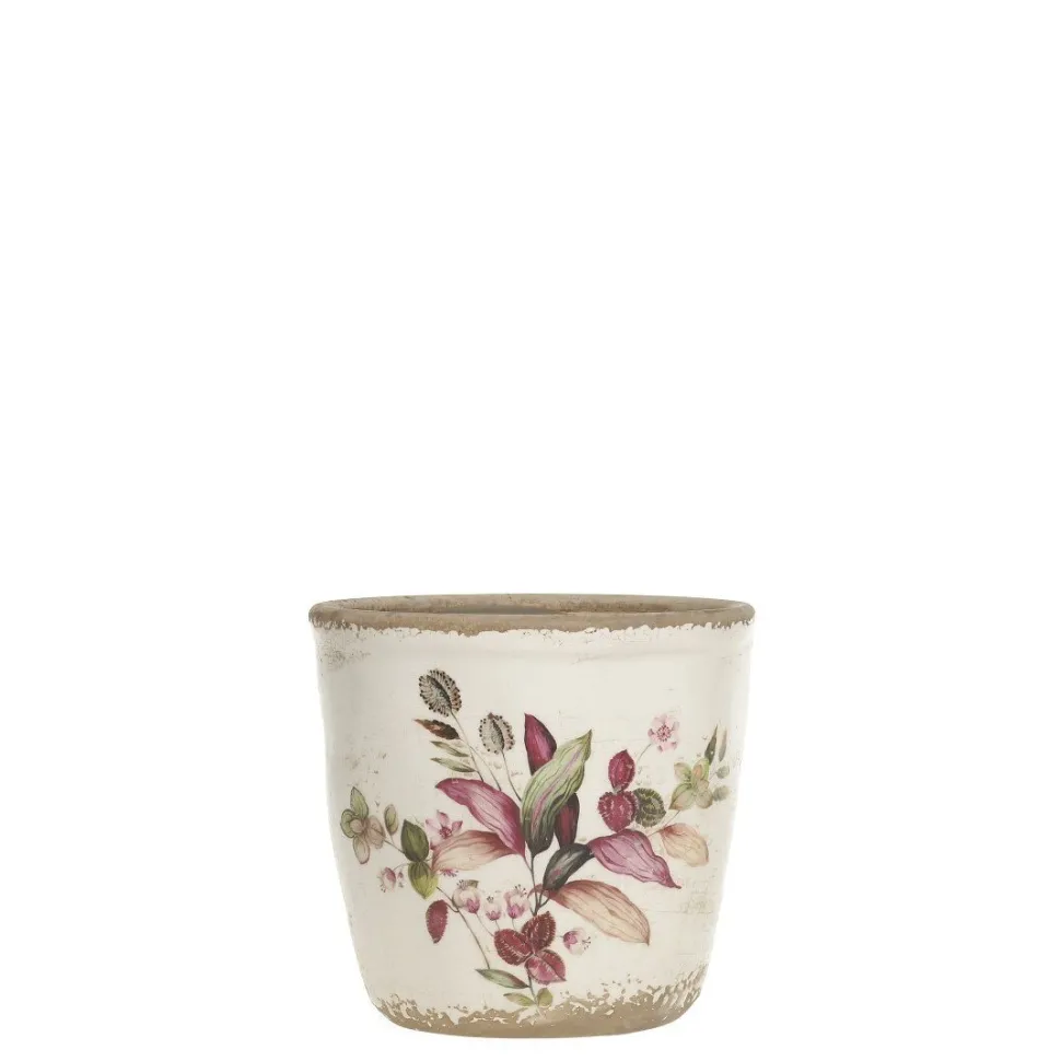 Chic Antique Florac Blumentopf mit pinkem Blumenmotiv