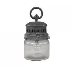 Chic Antique Französische Stalllaterne inkl. Birne und Timer