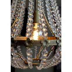 Chic Antique Französischer Kronleuchter mit Glasprismen