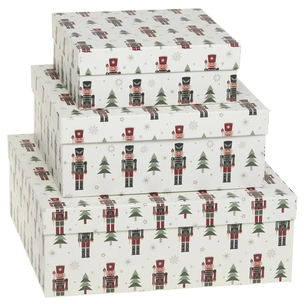 Chic Antique Geschenkbox 3er-Set mit Nussknacker