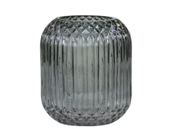 Chic Antique Glasvase kariert mit Rillen