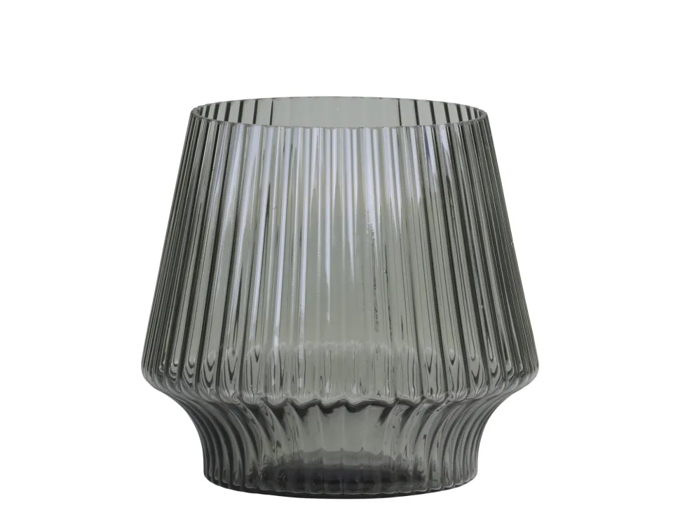 Chic Antique Glasvase mit Rillen