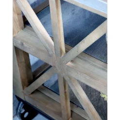 Chic Antique Kücheninsel auf Rädern mit Zinktop und Regalen