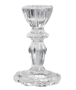 Chic Antique Kerzenständer aus Glas mit Spitzenkante