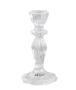 Chic Antique Kerzenständer aus Glas mit Spitzenkante