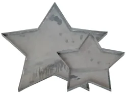 Chic Antique Kerzentablett Dekotablett Stern 2er