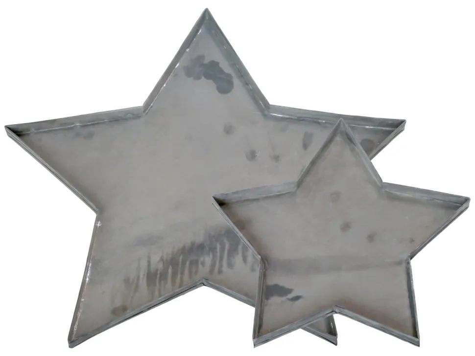 Chic Antique Kerzentablett Dekotablett Stern 2er