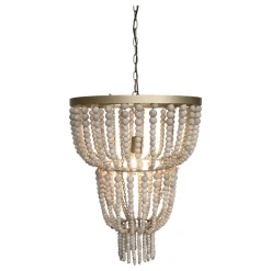 Chic Antique Kronleuchter mit Holzperlen